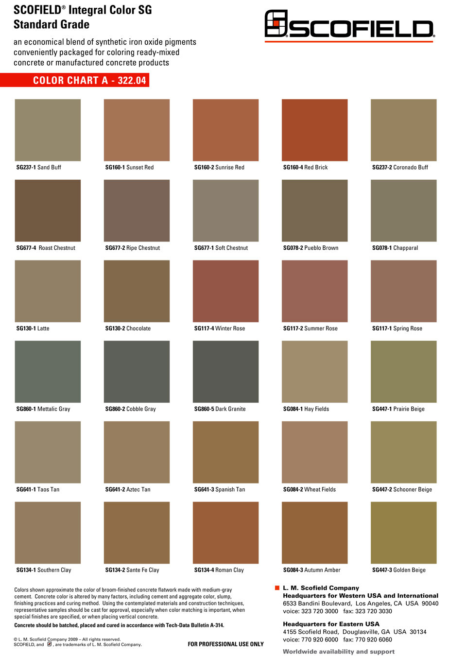 Stampcrete Color Chart